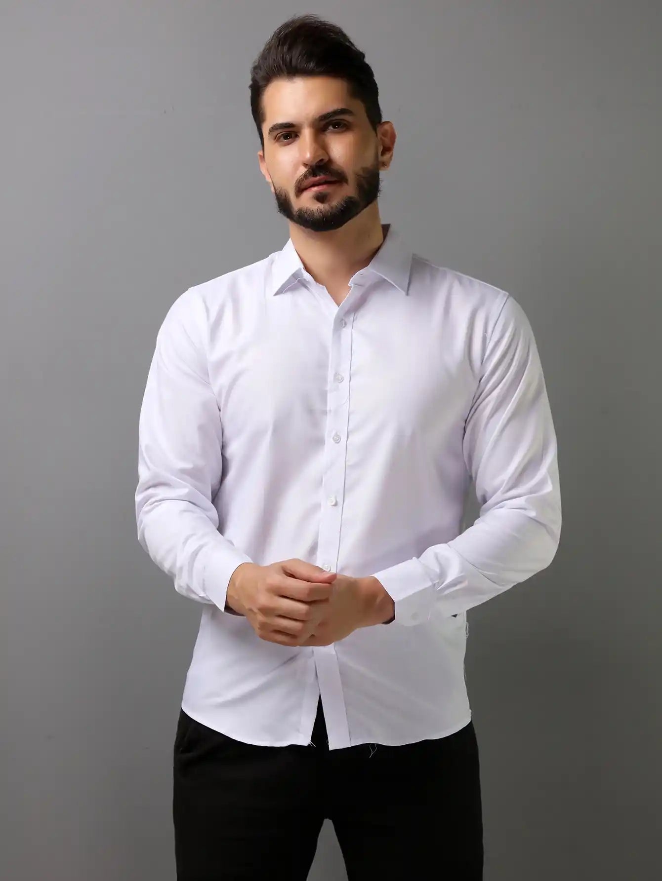 Camisa Social Masculina Branca Slim