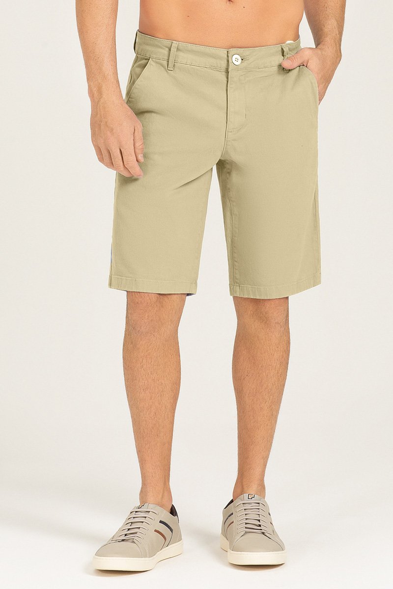 Bermuda Masculina Chino Bege
