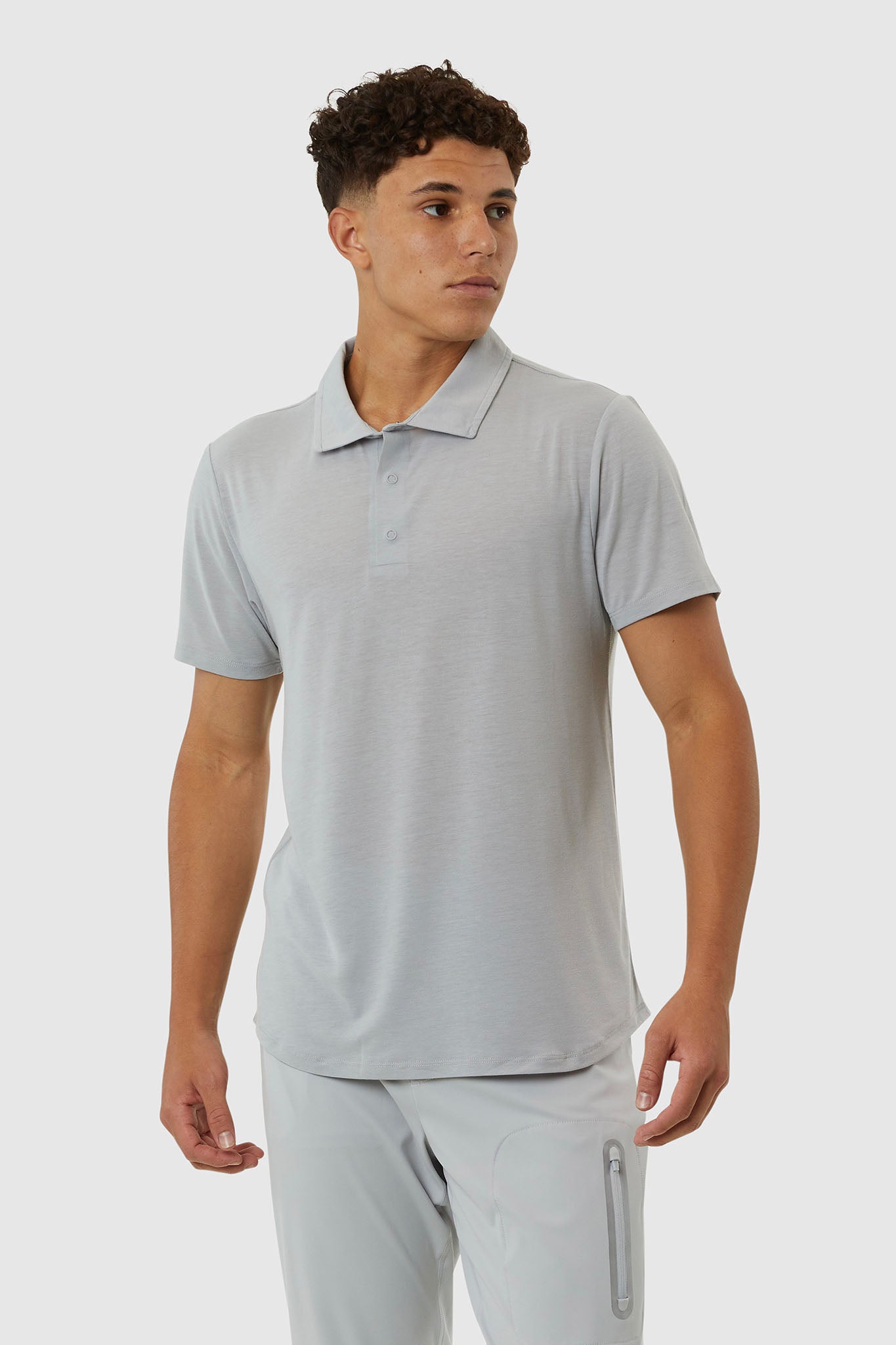 Polo Masculina Cinza Premium
